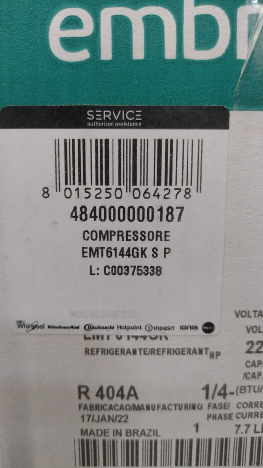 COMPRESSORE EMT6144GK S P 484000000187 C00375338