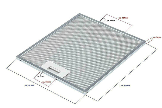 ELICA GRI0009219A- 1010GY FILTRO CAPPA METALLICO 305x267x9mm mm F 239