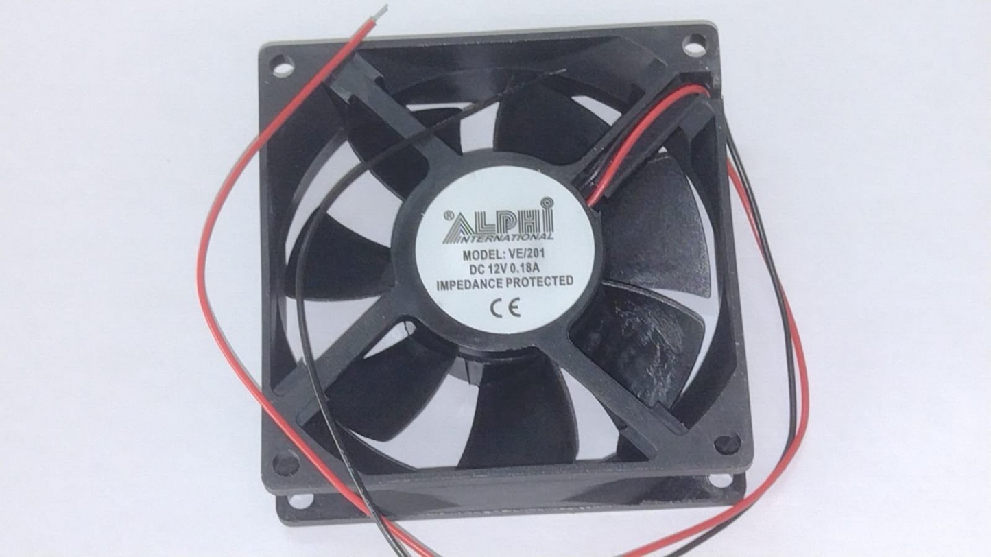 VENTILATORE ASSIALE 80x80x25mm DC 12V 0,18A