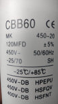 CONDENSATORE 120mf  450Vac