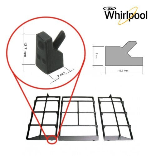 WHIRLPOOL 484000000840 GOMMINO ANTIGRAFFIO GRIGLIA CUCINA 4pz ORIGINALI