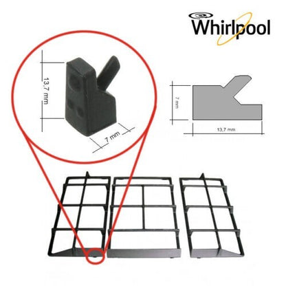 WHIRLPOOL 484000000840 GOMMINO ANTIGRAFFIO GRIGLIA CUCINA 4pz ORIGINALI