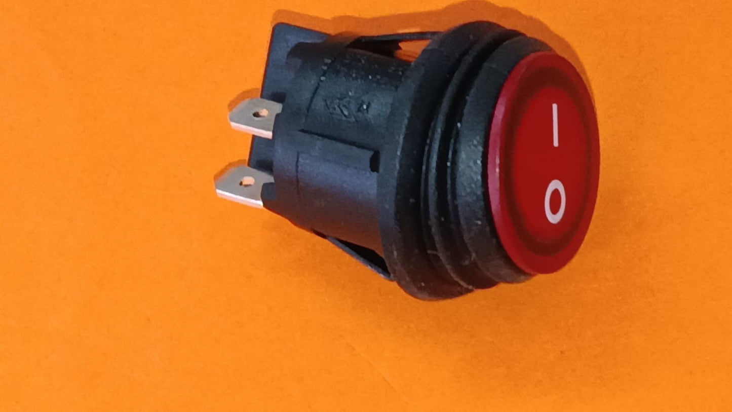INTERRUTTORE BIPOLARE A SOFFIETTO LUMINOSO ROSSO 6(2)A 250V T125/55 Ø 21,8mm