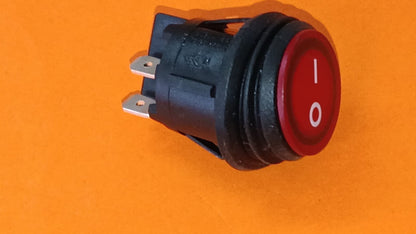INTERRUTTORE BIPOLARE A SOFFIETTO LUMINOSO ROSSO 6(2)A 250V T125/55 Ø 21,8mm