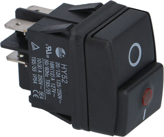 INTERRUTTORE A PULSANTE BIPOLARE NERO LED LUMINOSO 12A 250V 1319865
